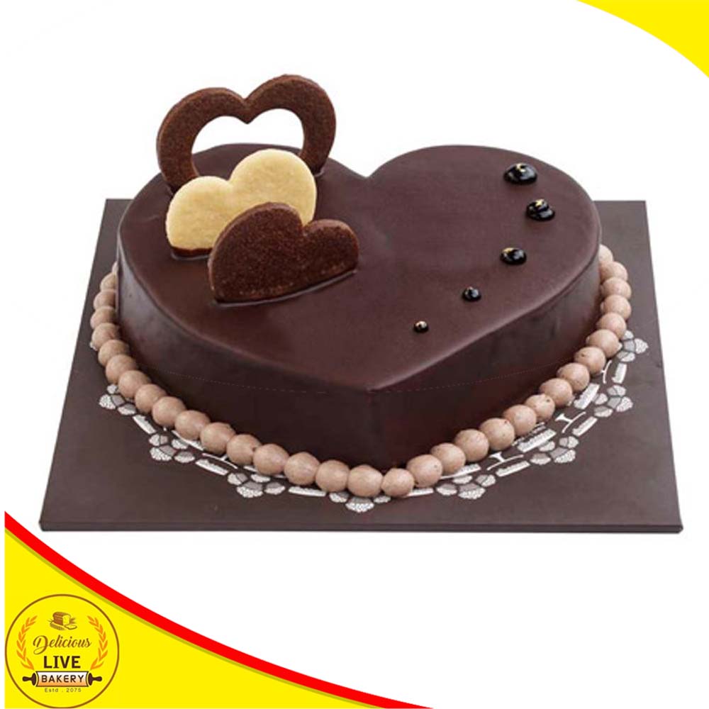 Double Heart Cake - Anniversary Cakes - Karudaa Store - Online Delivery