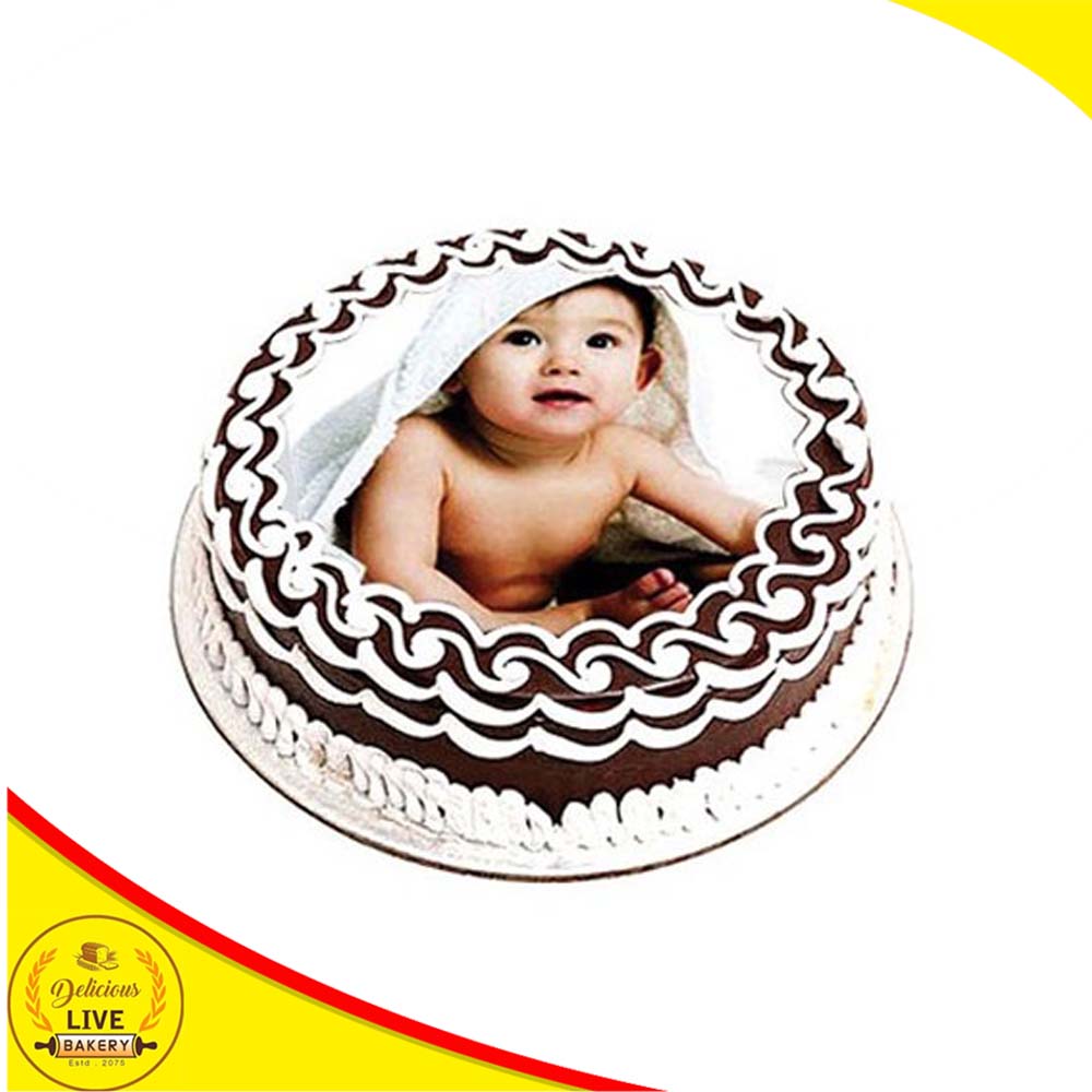 Photo Print Double Chocolate Cake – Delicious Live Bakery