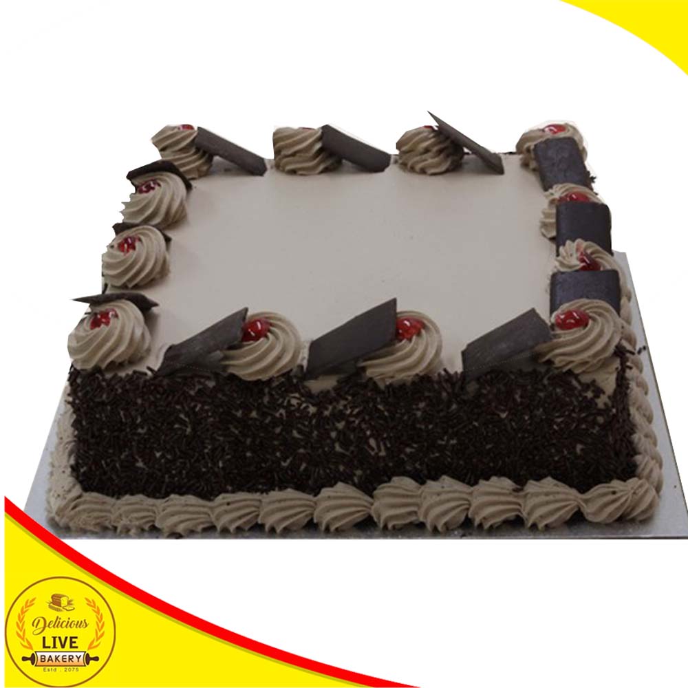 Delicious Square Chocolate Cake  Same Day  Midnight Delivery   CakenGiftsin